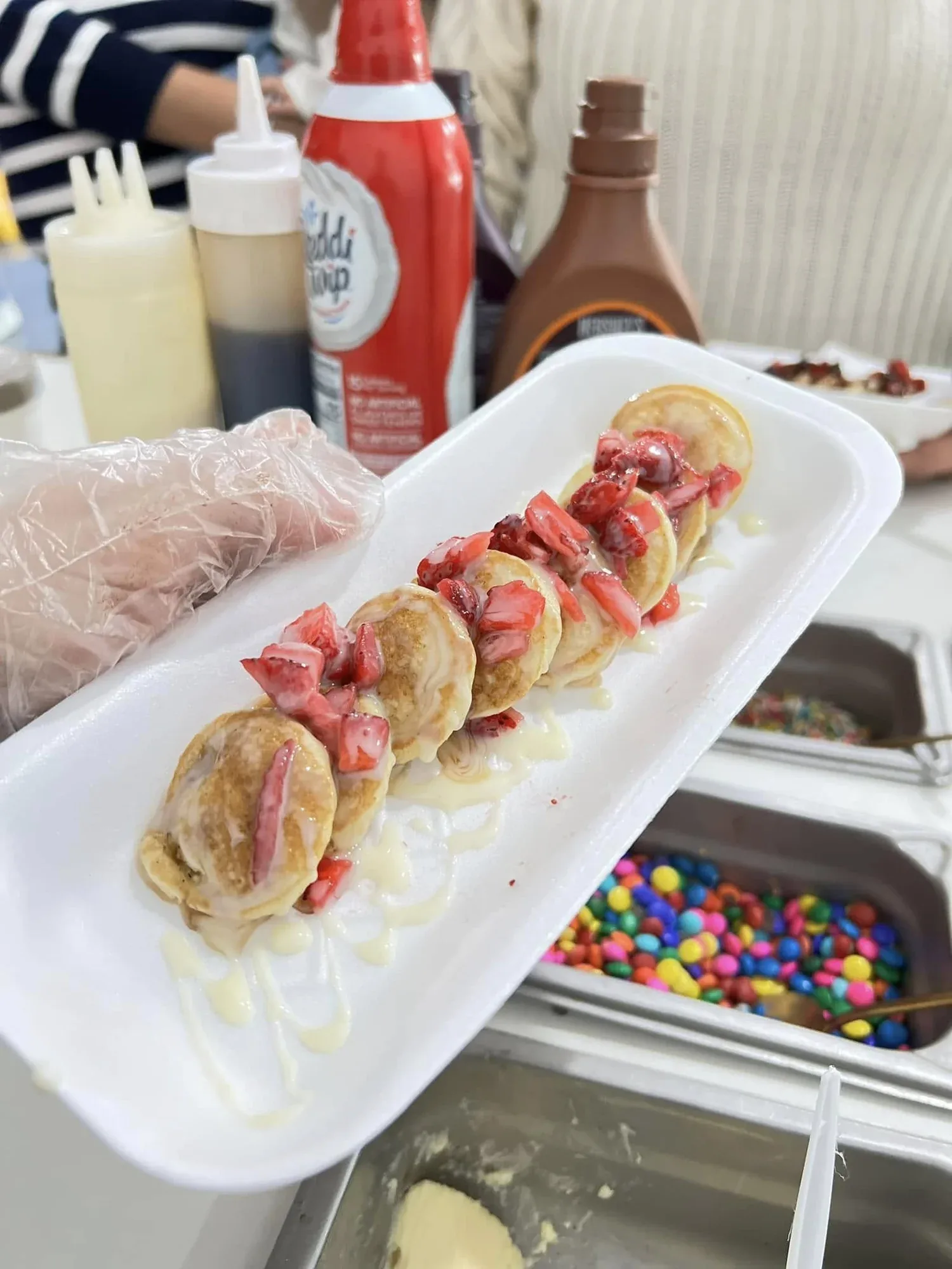 Mini pancakes con fresa